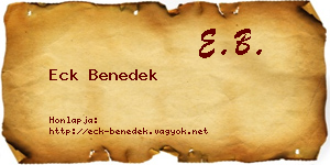 Eck Benedek névjegykártya