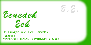 benedek eck business card